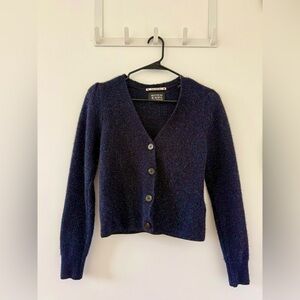 Scotch & Soda V-neck Shimmer Dark Navy Cardigan